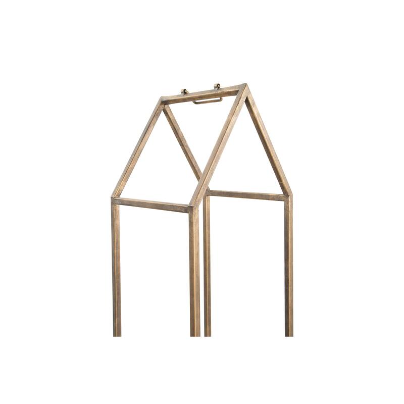 Metal House Shaped Fire Wood Holder with Handle