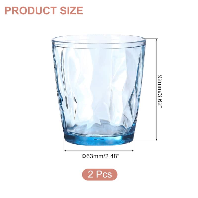 2Pcs Acrylic Drinking Glasses Plastic Reusable Tumblers - Sky Blue - 10oz