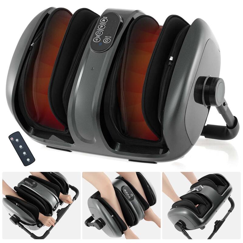 Costway Foot & Calf Massager Vibration Compression Electric Leg - See Details - Grey
