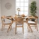 preview thumbnail 1 of 10, Idalia 5-piece Dining Set by Christopher Knight Home Natural Oak + Light Beige