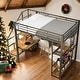 preview thumbnail 20 of 34, Metal Full Size Loft Bed with Storage,Small Wardrobe,Built-in Desk,Kids Bed Design