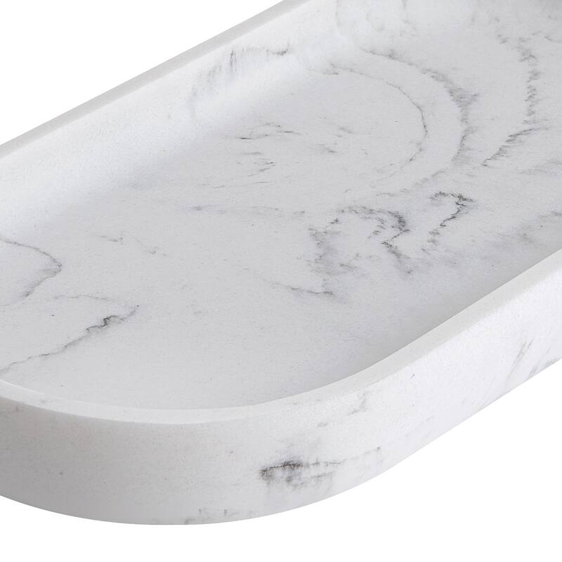 Legends Resin Vanity Tray - White/Black Marble