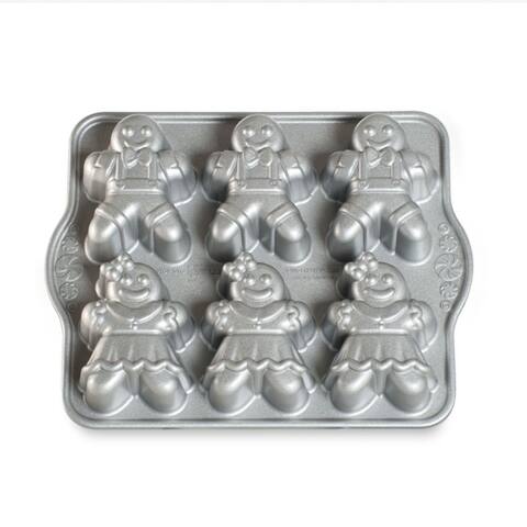 Nordic Ware Gingerbread Kids Cakelet Pan - Silver