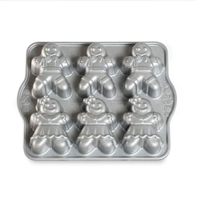 Nordic Ware Gingerbread Kids Cakelet Pan - Silver
