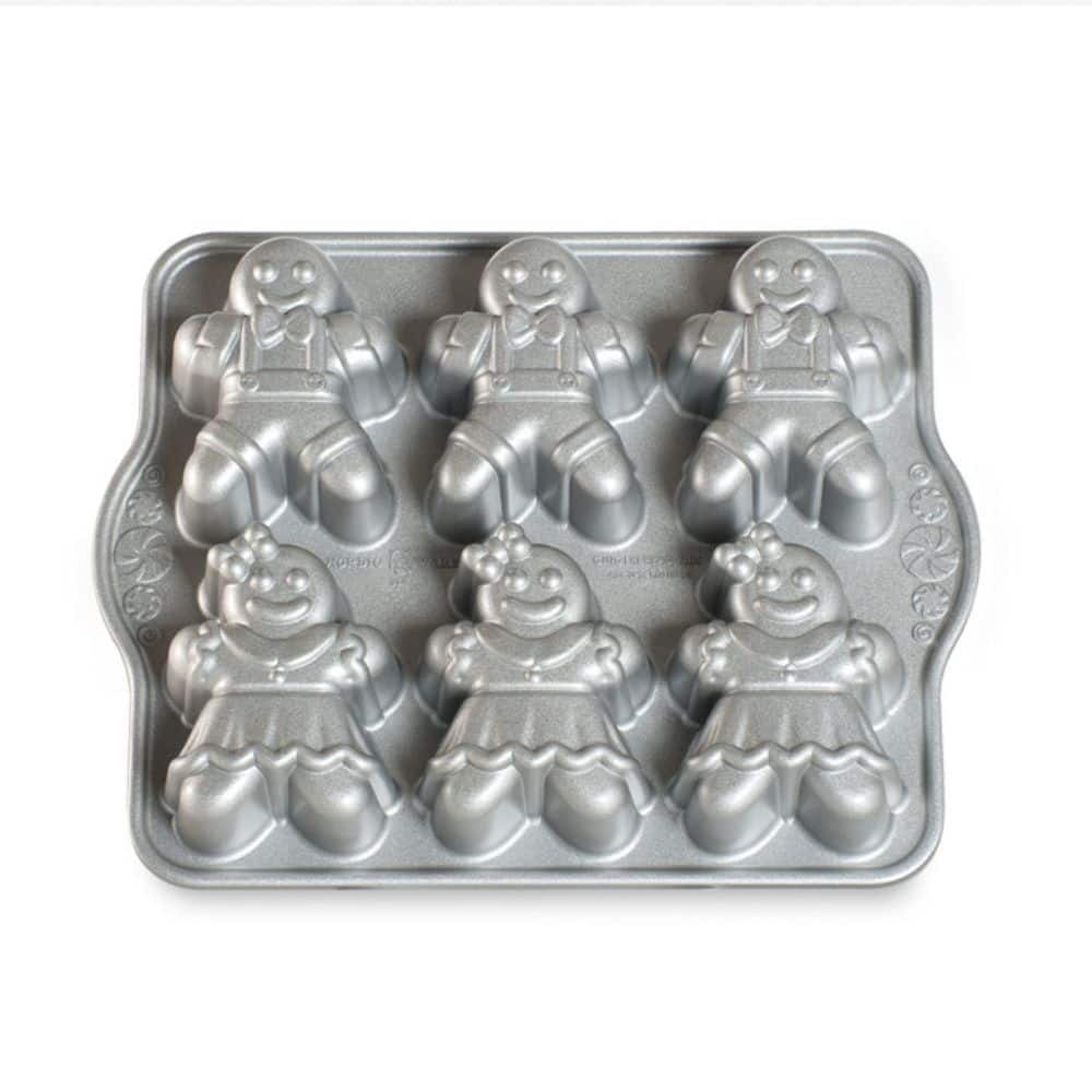 Nordic Ware Gingerbread Kids Cakelet Pan - Silver