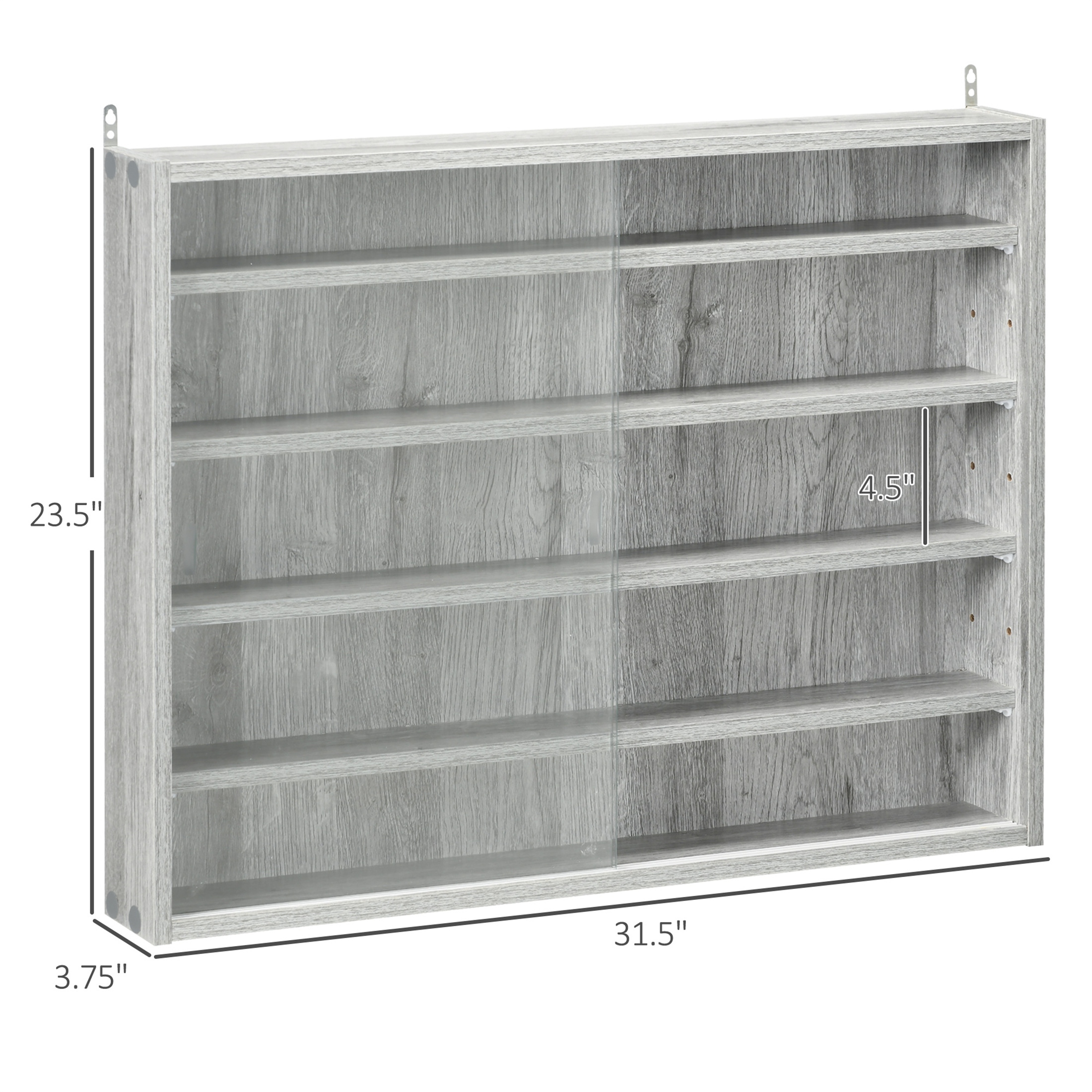 Display Case with 2 Doors and Adjustable Shelves