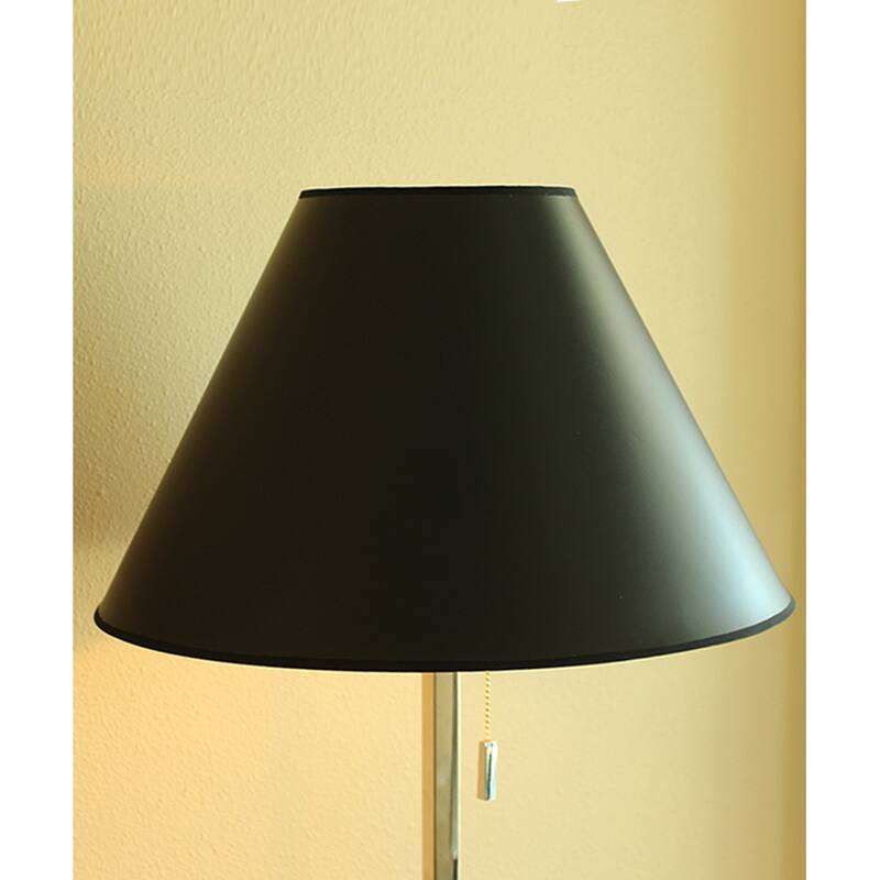 7x18x12 Bold Black with True Gold Lining Hard Back Empire Lampshade