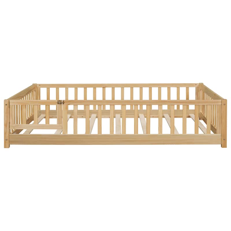 Full Size Floor Bed with Fence and Door