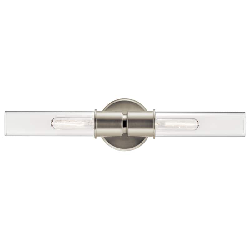 Aviv 24 in. 2-Light Wall Sconce with Clear Glass Shade