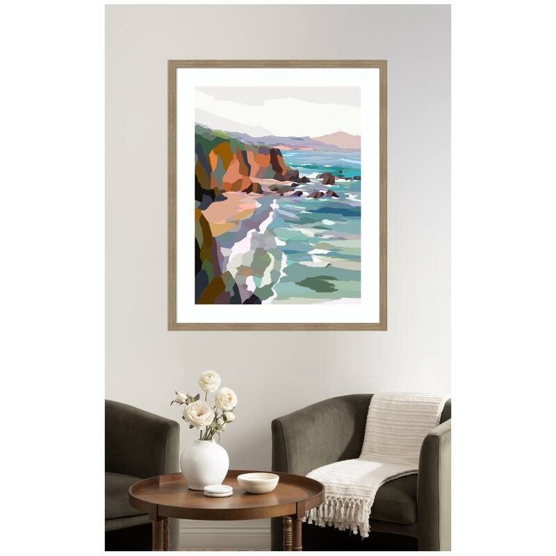 Kate and Laurel Framed Art Pho Beach by Nikita Jariwala