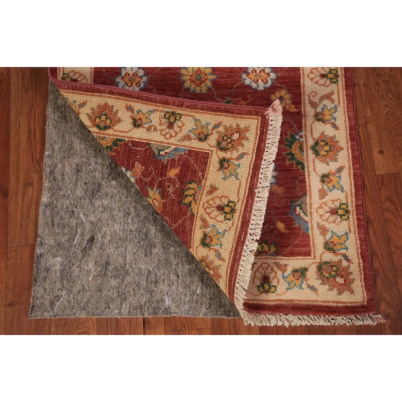 Floral Kazak Oriental Foyer Rug Hand-Knotted Orange Wool Carpet - 2'0" x 3'0"