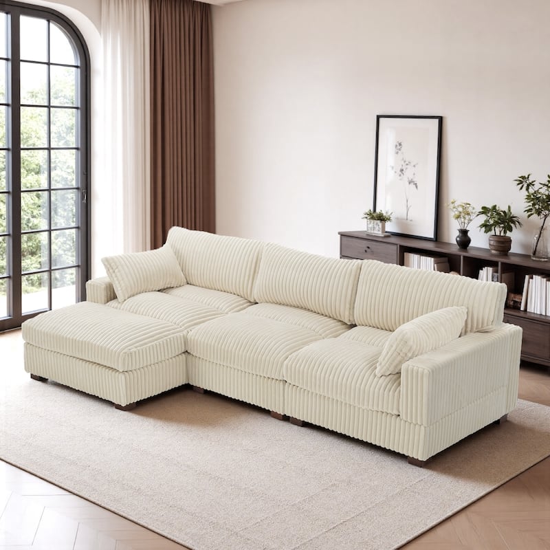 Oversized Plush Modular Sectional Sofa Set L Shaped Couch