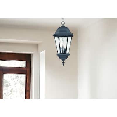 HomeRoots Telfair 3-Light Matte Black Hanging Light - 12.5' X '26' X '12.5