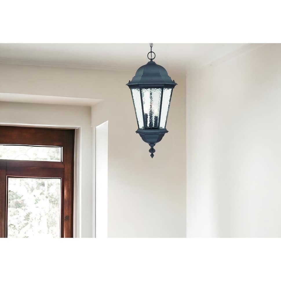 HomeRoots Telfair 3-Light Matte Black Hanging Light - 12.5' X '26' X '12.5