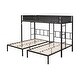preview thumbnail 3 of 7, Twin Size Triple Bunk Bed with Breathable Fiber Covered Guardrails - Sturdy Metal Construction