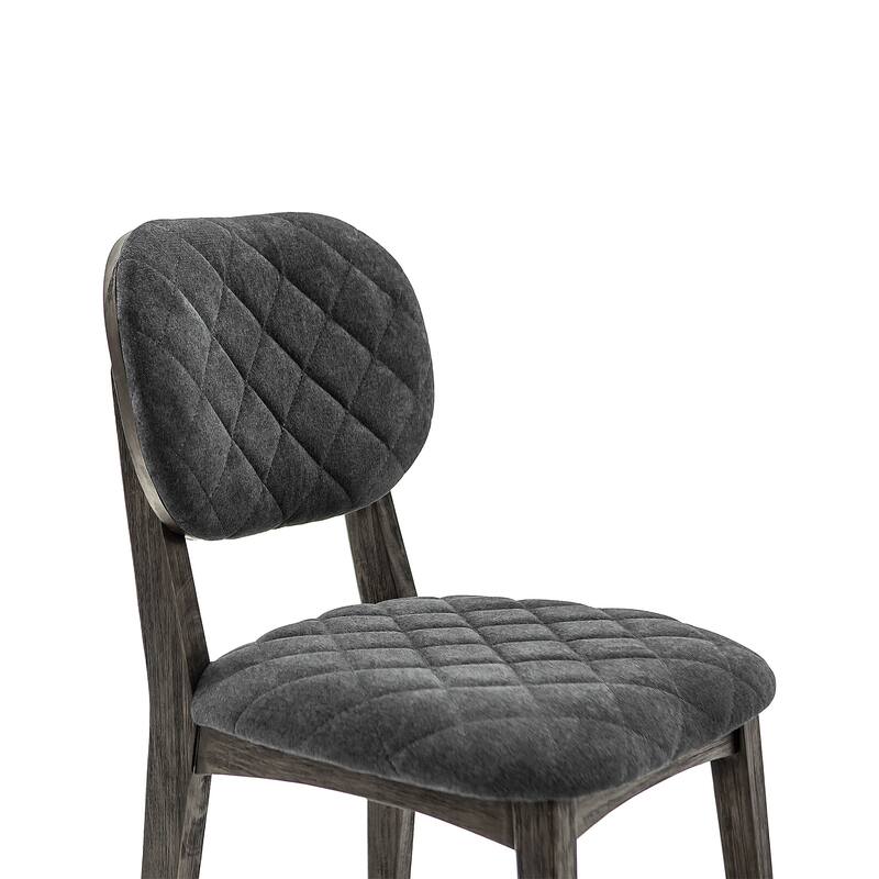 Katelyn Modern Farmhouse Gray Acacia Wood Upholstered Dining Chairs - Set of 2