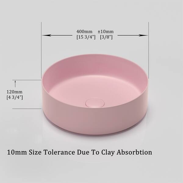 dimension image slide 3 of 7, Sink Ceramic Circular Vessel Bathroom Sink Above-Counter Sink