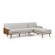 preview thumbnail 20 of 20, Fluhr Mid-century Modern Chaise Sectional by Christopher Knight Home Beige+Dark Walnut