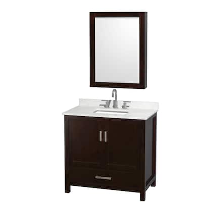 Wyndham Collection WCS141436S-QTZ-US3MED Sheffield 36" Free Standing