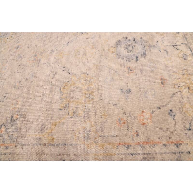 ECARPETGALLERY Hand-knotted Modern Oushak Light Grey Wool Rug - 4'0 x 5'8