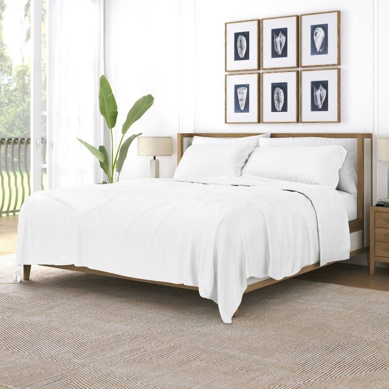 Becky Cameron Luxury Rayon From Bamboo Sheet Set - Twin - White