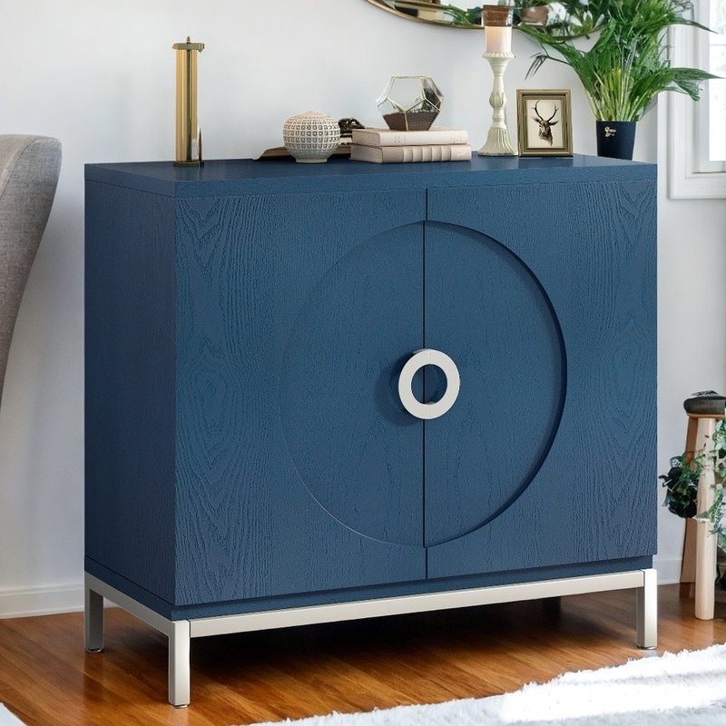 Navy accent outlet cabinet
