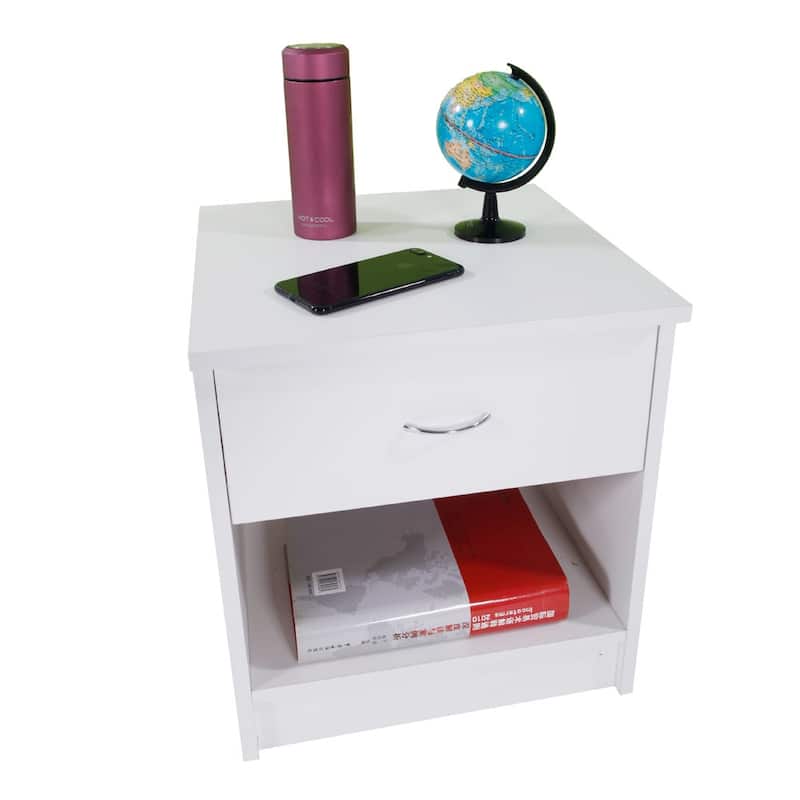 2PCS Nightstand with Drawer White