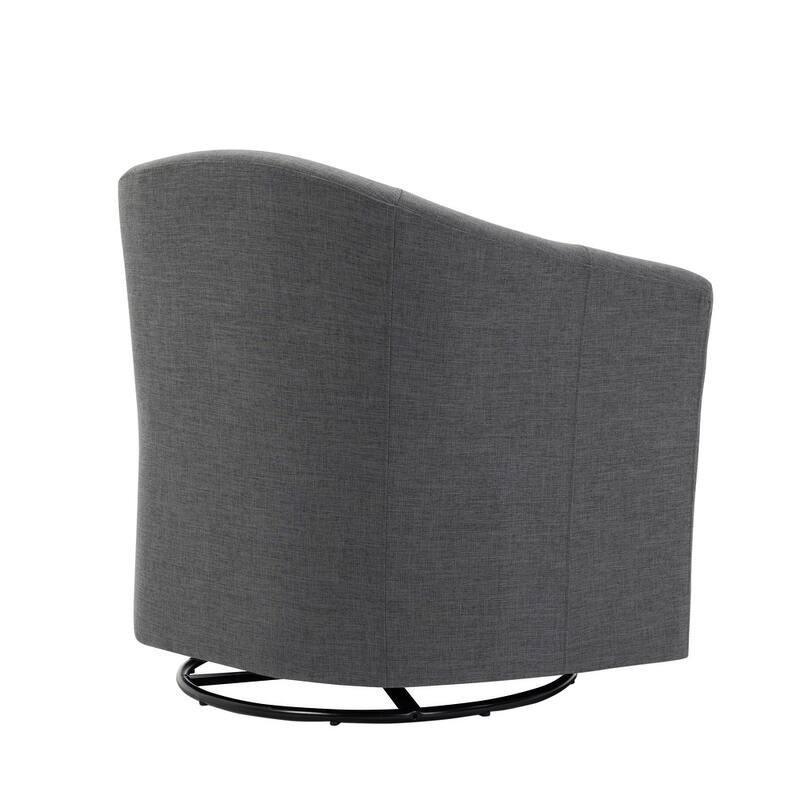 UIXE Swivel Barrel Accent Chair with Metal Base - 30.7"W x 29.9"H x 27.5"D
