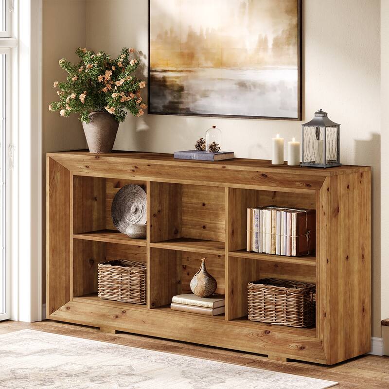 Solid Wood Entryway Table, Console Table with Storage, Sofa Table for Living Room, Hallway, Entrance