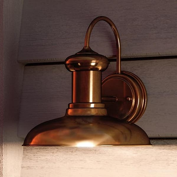 Shop Luxury Industrial Chic Outdoor Wall Light 10 75 H X 10 W With Nautical Style Elements Solid Copper Finish By Urban Ambiance Overstock 22809262