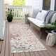 preview thumbnail 64 of 101, Machine Washable Indoor/Outdoor Modern Splatter Chantille Rug Salmon - 2'3" x 7'6"