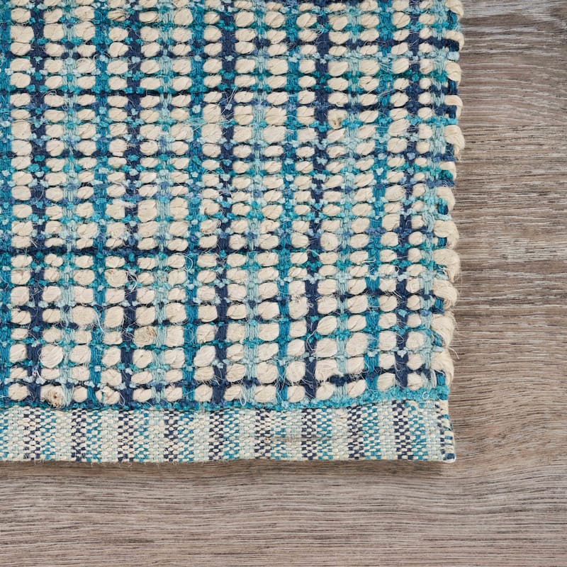 Violet Farmhouse Checkered Hand-Woven Jute Indoor Area Rug by Sevita