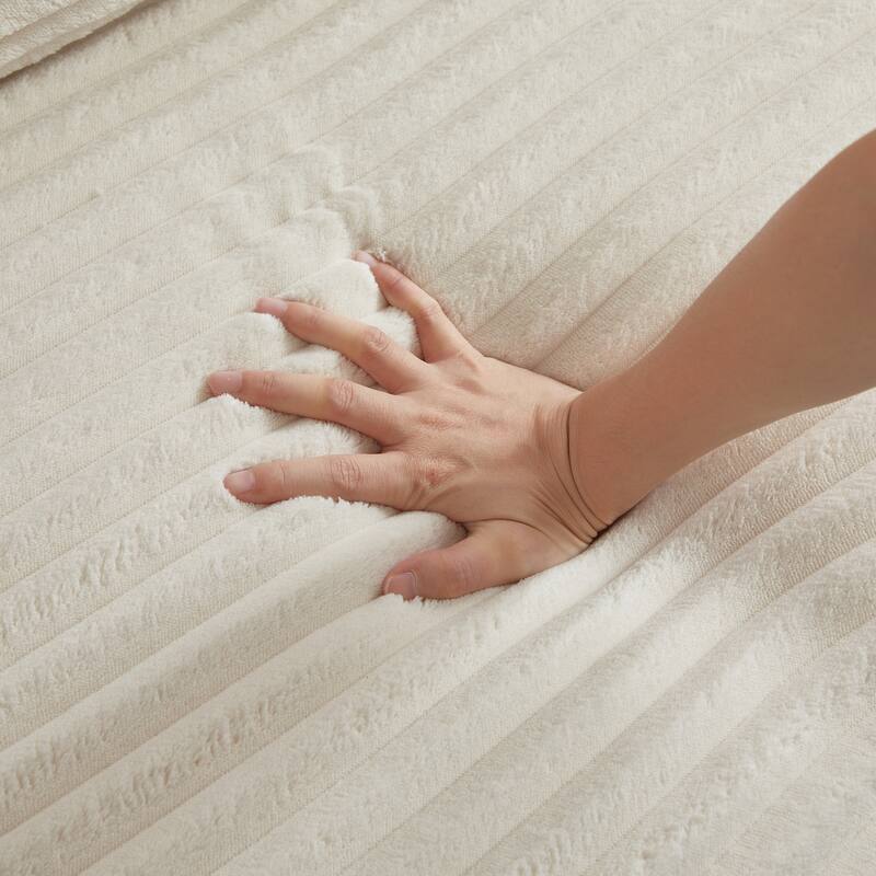 L-Shaped Modular Sectional Sofa with Ottoman, Corduroy Upholstered Boneless Couch, Deep Seat Sofa with Throw Pillows