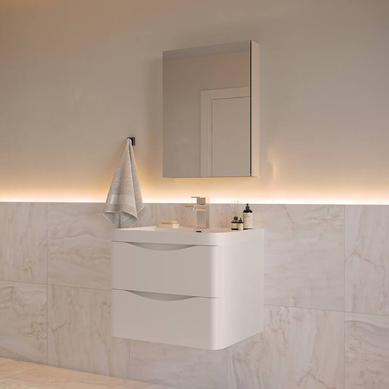 Fresca Tuscany 24" Wall Mounted Single Basin Vanity Set with Acrylic