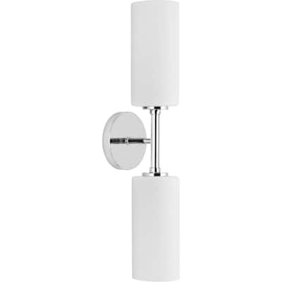 Cofield Collection Two-Light Polished Chrome Wall Bracket - 22.5 in x 5.62 in x 4.87 in