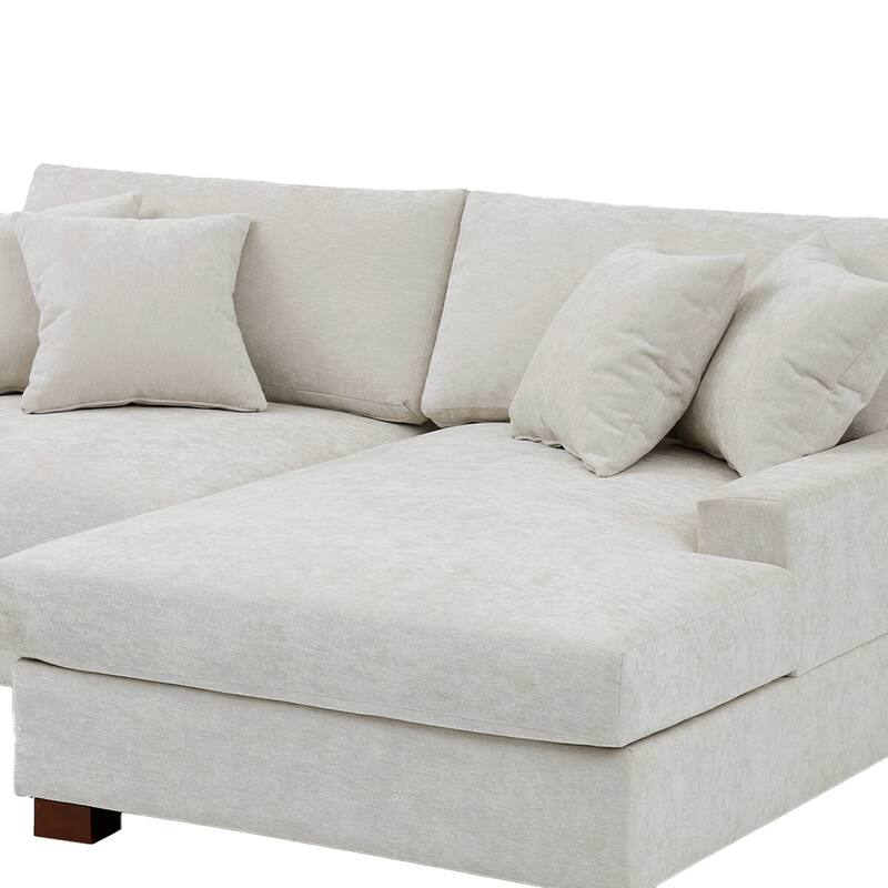 Oversized Modern Chenille Modular Sectional Sofa with Chaise
