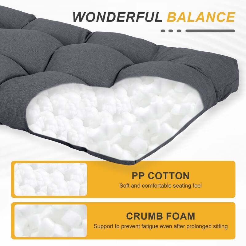 Aoodor 76" x 22" x 5.1" Polyester Tufted Chaise Lounge Cushion