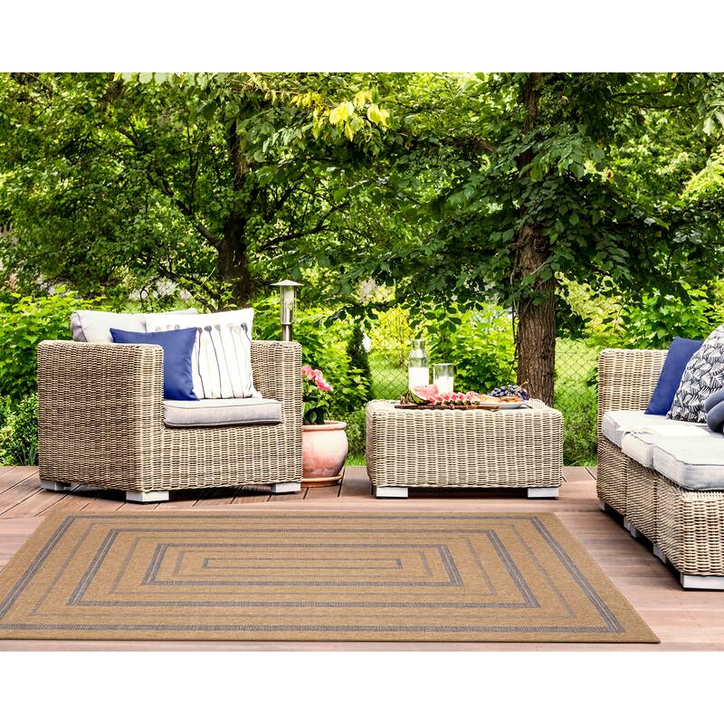 Liora Manne Sahara Multi Border Indoor/Outdoor Rug