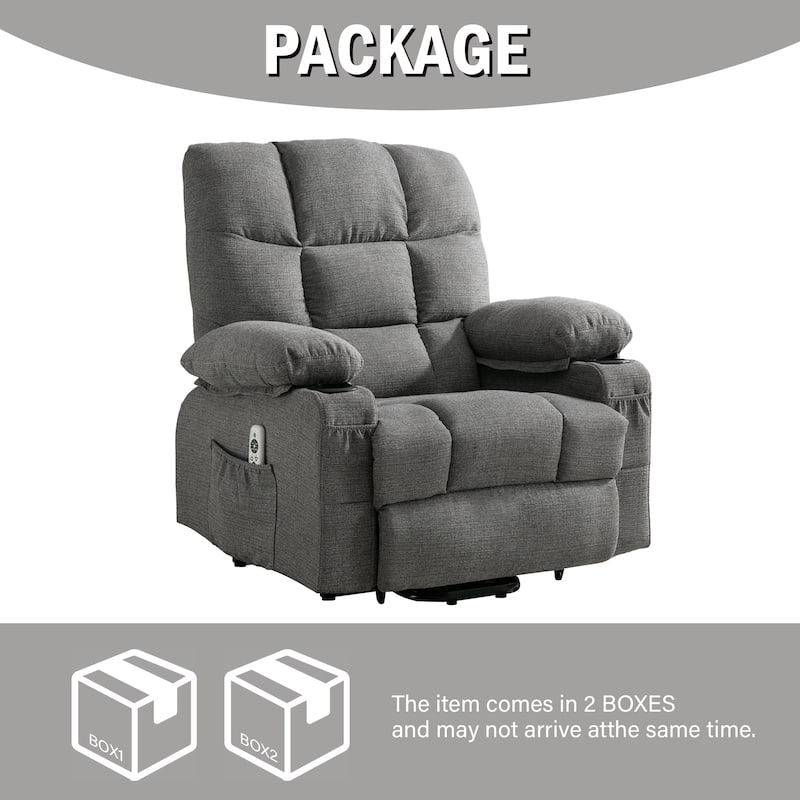 Power Lift Recliner Chair wHeat,Massage,Infinite Position and USB