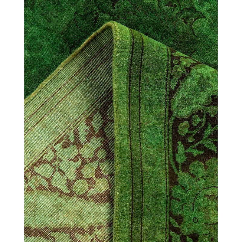 Overdyed, One-of-a-Kind Hand-Knotted Area Rug - Green - 5' 1" x 5' 6"
