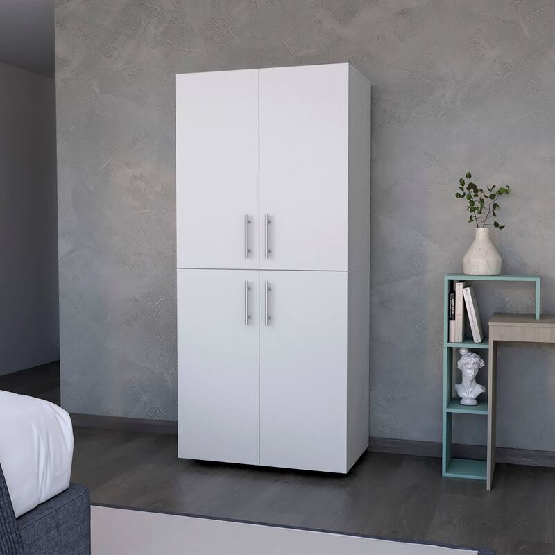 Hazel Armoire in melamine with 2 doors - N/A