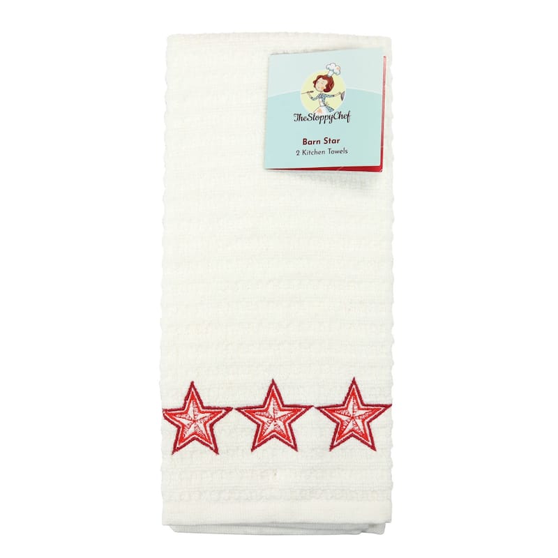 The Sloppy Chef Embroidered 2-Piece Kitchen Towels - 16x26