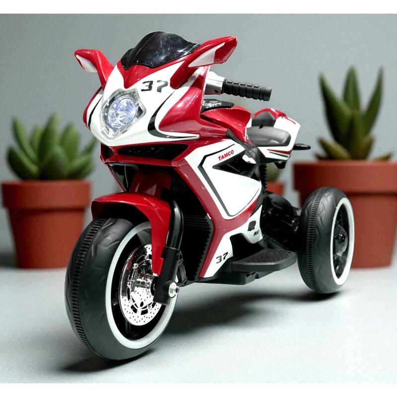 6V Red Kids Electric Ride On Motorcycle with Music Lights MP3 for Boys and Girls Ages 3-4 - Red
