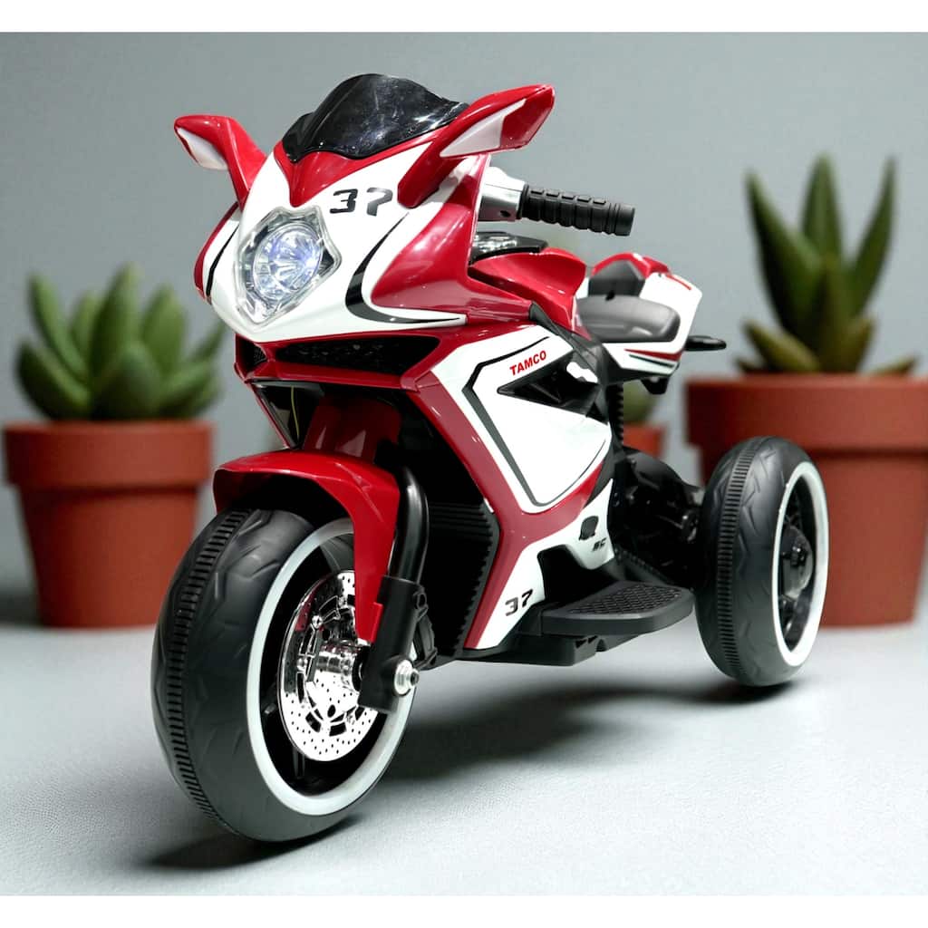 6V Red Kids Electric Ride On Motorcycle with Music Lights MP3 for Boys and Girls Ages 3-4