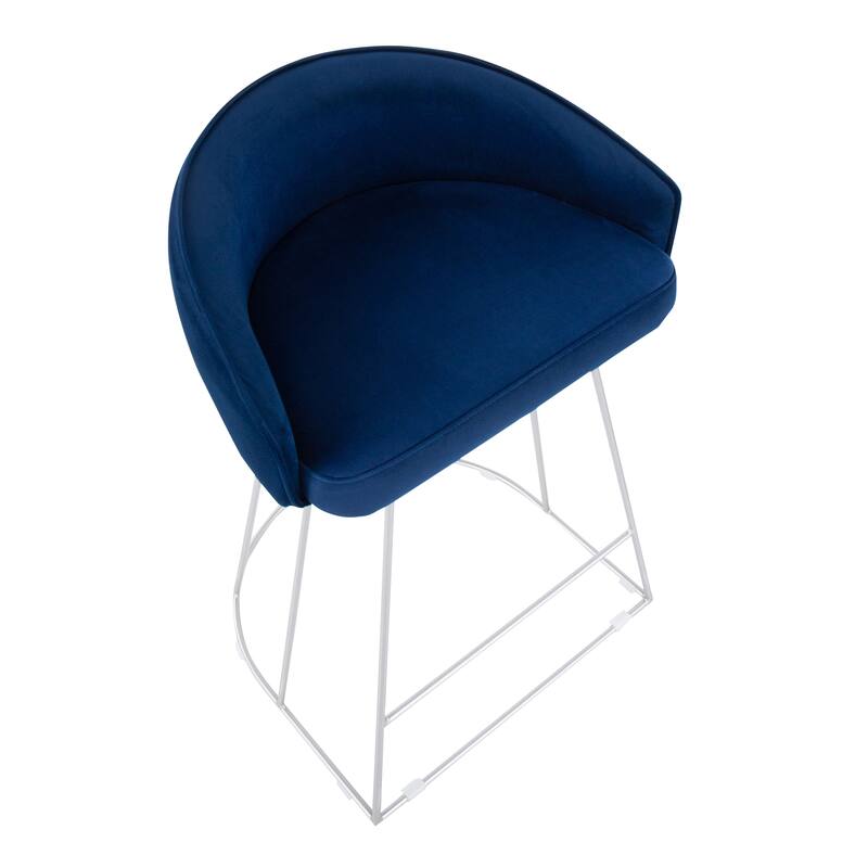 Silver Orchid Haid Velvet Upholstered Counter Stool (Set of 2)