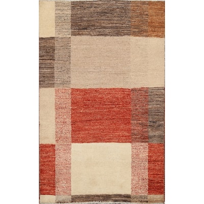 Modern Gabbeh Kashkoli Oriental Area Rug Wool Handmade Foyer Carpet - 2'7" x 3'8"