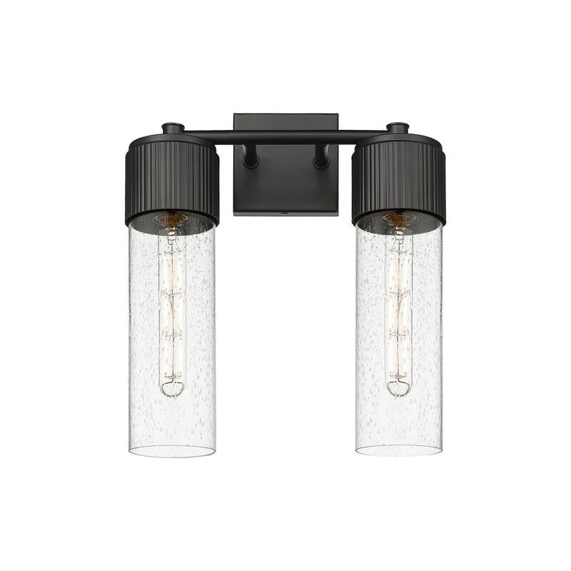 Innovations Lighting Bolivar - 2 Light 12" Wall-Mounted Sconce - Seedy/Matte Black