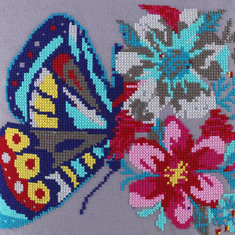 Novica Handmade Butterfly Universe In Grey Embroidered Cotton Cushion Covers (Pair)