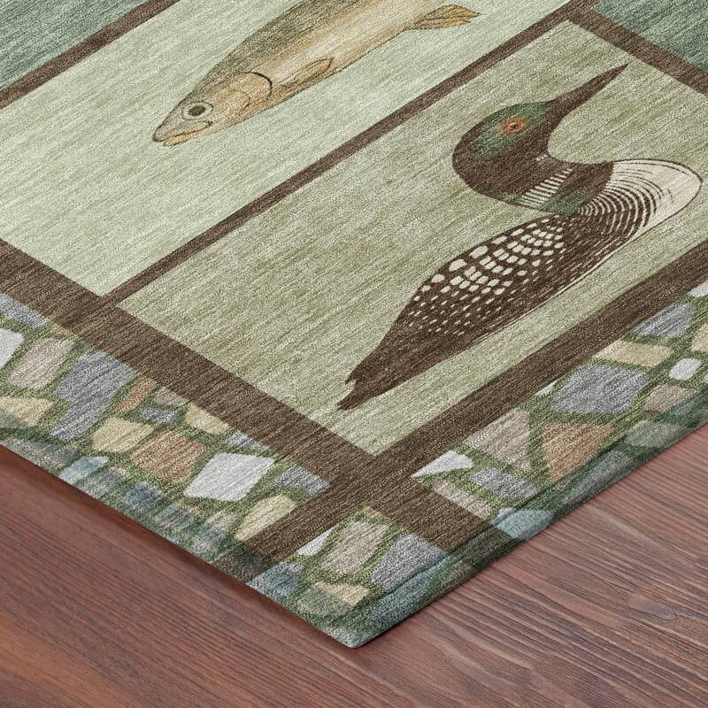 Machine Washable Indoor/ Outdoor Cabin Lodge Chantille Rug