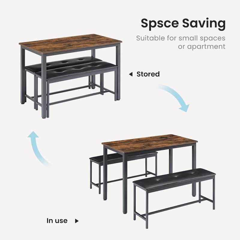 Bar Table with 2 Dining Benches